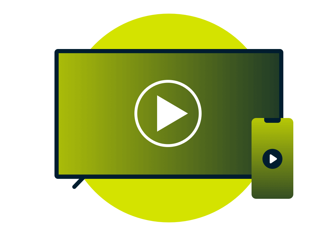Il logo di Sky Go sullo schermo del monitor TV.