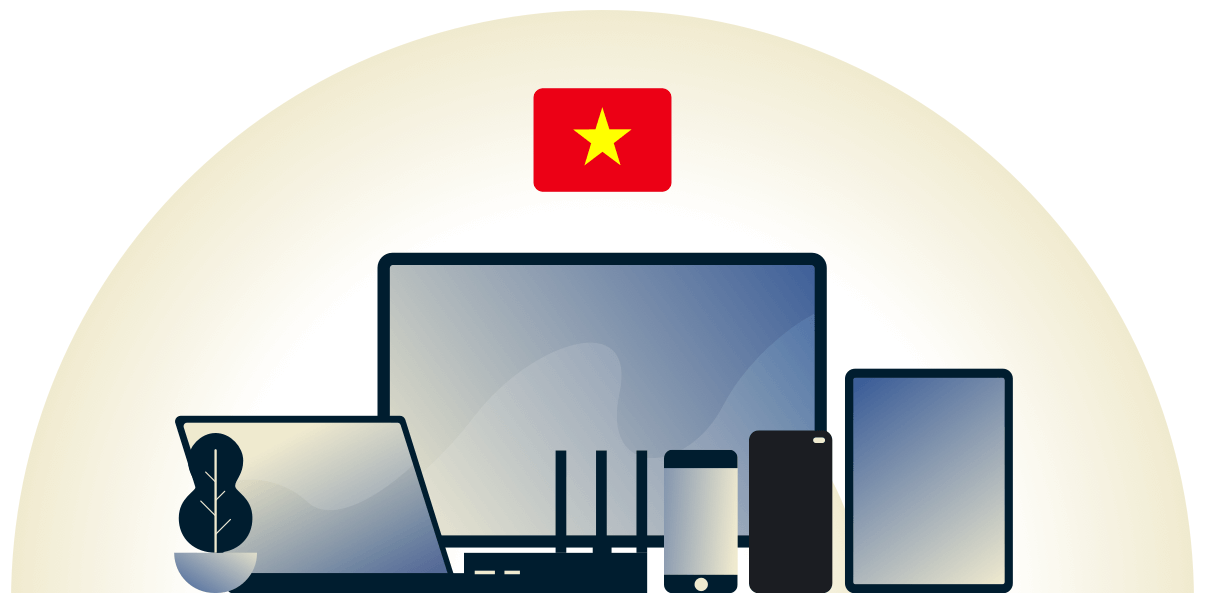 Unser Vietnam-VPN sch&uuml;tzt eine Vielzahl von Ger&auml;ten.